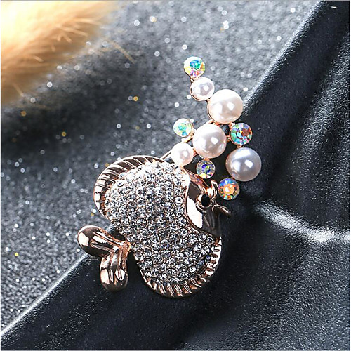 

Women's Cubic Zirconia Brooches Classic Carrot Stylish Simple Classic Brooch Jewelry Gold For Party Gift Daily Work Festival