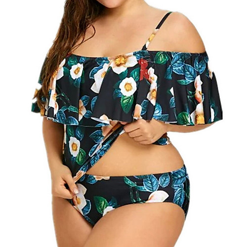 

Women's Green Tankini Swimwear Swimsuit - Geometric XL XXL XXXL Green