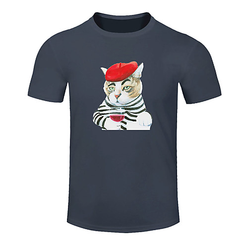 

Men's Women's Running T-Shirt Workout Shirt Round Neck Running Active Training Jogging Breathable Quick Dry Moisture Wicking Sportswear Cat Plus Size Tee / T-shirt Top Short Sleeve Activewear