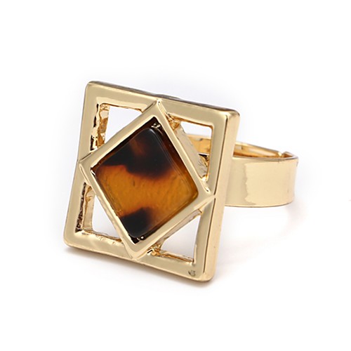 

Women's Adjustable Ring Gold Imitation Diamond Alloy Square Fashion Jewelry