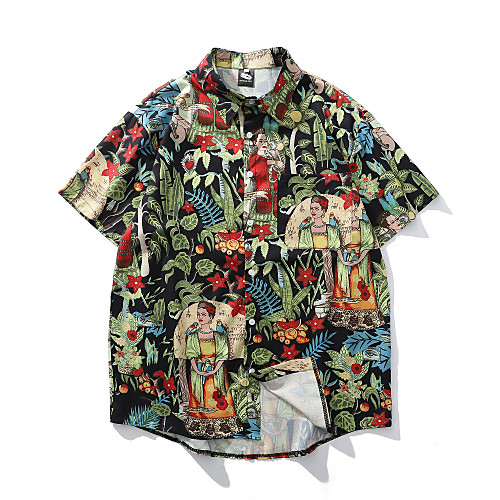 

Men's Holiday Beach Basic Shirt - Scenery / Cartoon / Portrait Print White