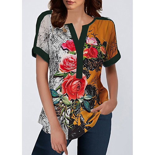 

Women's Daily T-shirt - Floral Yellow