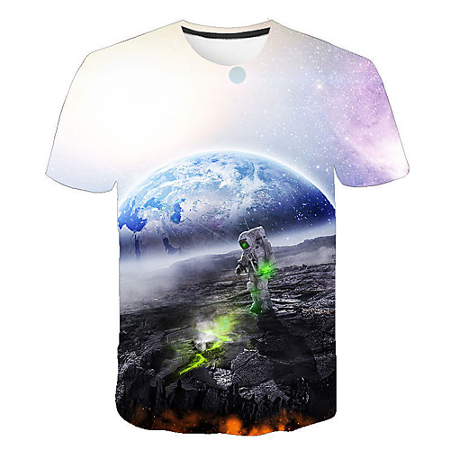

Men's Daily Basic / Street chic T-shirt - Geometric / 3D Print White