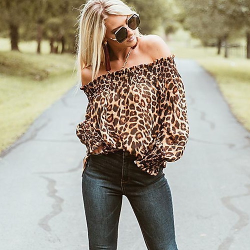 

Women's Daily T-shirt - Leopard Brown