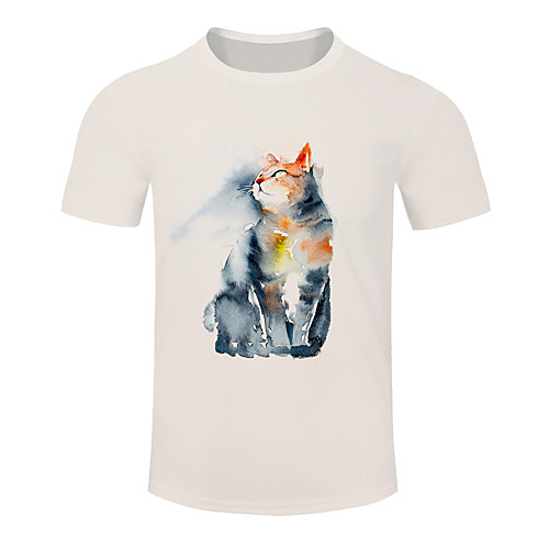 

Men's Women's Running T-Shirt Workout Shirt Round Neck Running Active Training Jogging Breathable Quick Dry Moisture Wicking Sportswear Cat Plus Size Tee / T-shirt Top Short Sleeve Activewear