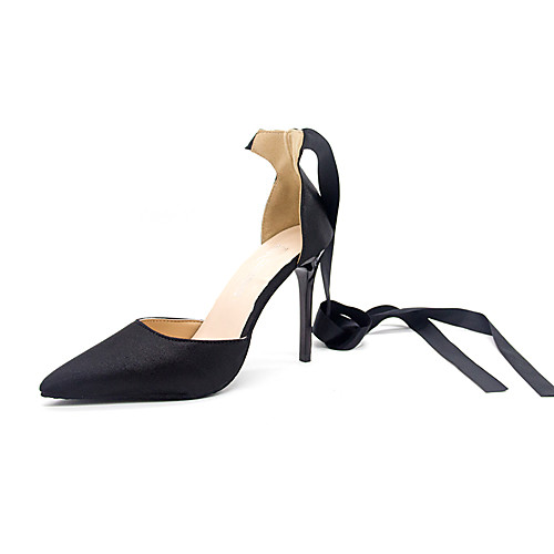

Women's Heels 2020 Stiletto Heel Pointed Toe Ribbon Tie Satin Casual / Minimalism Spring & Summer Red / Champagne / Black / Party & Evening