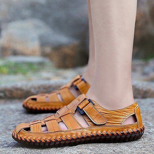 

Men's Faux Leather Summer Sandals Non-slipping Brown / Black / Coffee