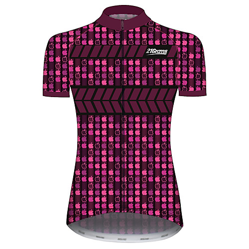 

21Grams Women's Short Sleeve Cycling Jersey Red Polka Dot Gradient Geometic Bike Jersey Top Mountain Bike MTB Road Bike Cycling UV Resistant Breathable Quick Dry Sports Clothing Apparel / Stretchy