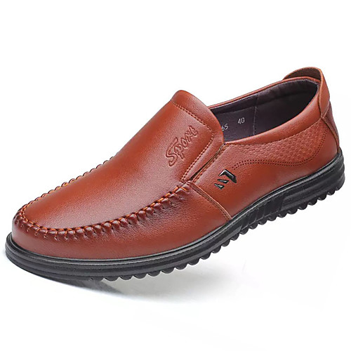 

Men's PU Spring & Summer Casual Loafers & Slip-Ons Non-slipping Brown / Black