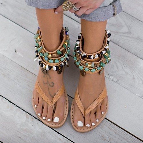 

Women's Sandals Stiletto Heel Open Toe PU Summer Beige