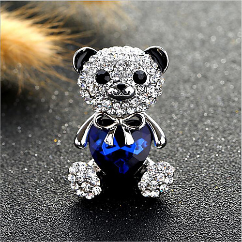 

Women's Cubic Zirconia Brooches Classic Panda Stylish Simple Classic Brooch Jewelry Purple Blue For Party Gift Daily Work Festival