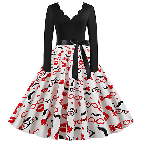 

Women's Black Dress Street chic Daily Going out Sheath Floral Geometric Print Print S M