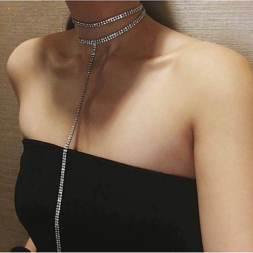 

Women's Pendant Necklace Tassel European Chrome Imitation Diamond Gold Silver 40 cm Necklace Jewelry 1pc For Wedding Party Evening Street Birthday Party Festival