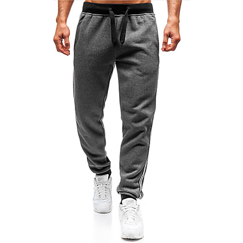 

Men's Sporty Sweatpants Pants - Solid Colored Patchwork Light gray Dark Gray Black US36 / UK36 / EU44 US38 / UK38 / EU46 US40 / UK40 / EU48