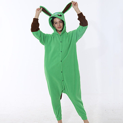 

Adults' Kigurumi Pajamas Rabbit Bunny Onesie Pajamas Flannelette Green Cosplay For Men and Women Animal Sleepwear Cartoon Festival / Holiday Costumes