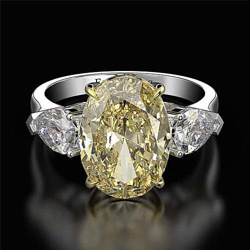 

10 carat Synthetic Diamond Ring Silver For Women's Princess cut Ladies Luxury Elegant Bridal Wedding Party Evening Formal High Quality Big