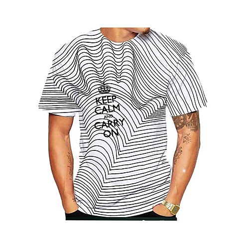 

Men's Daily Street chic T-shirt - 3D / Visual Deception Print Rainbow