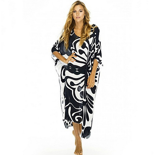 

Women's Black Cover-Up Swimwear Swimsuit - Floral One-Size Black