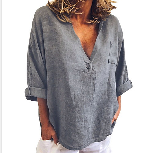 

Women's Daily Blouse - Solid Colored Blushing Pink