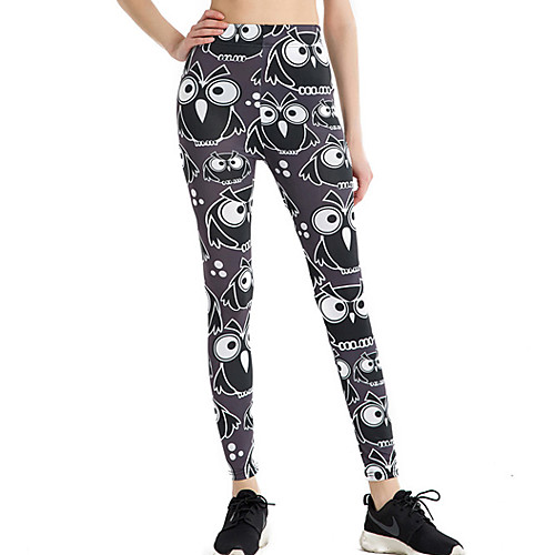 

Women's Sports / Yoga Sporty / Basic Legging - Print / Color Block, Print Mid Waist Black One-Size