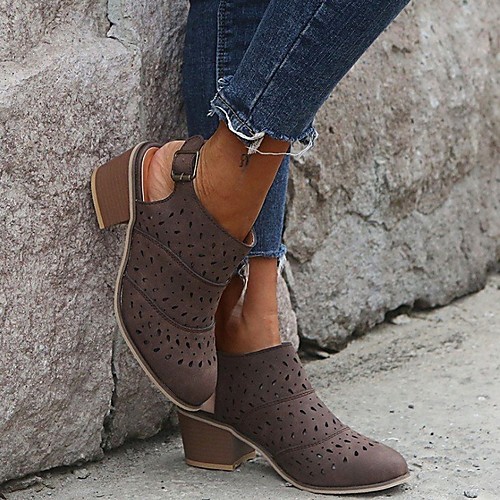 

Women's Sandals Chunky Heel Pointed Toe PU Summer Orange / Blue / Brown