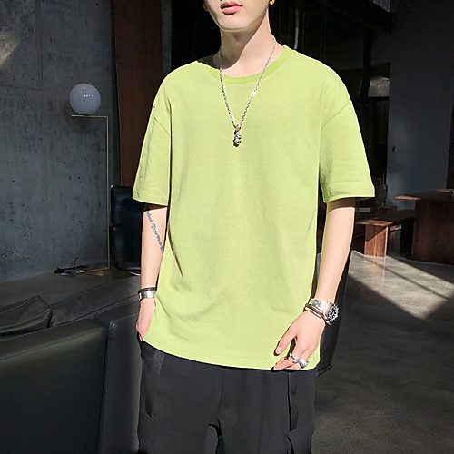 

Men's Daily T-shirt - Color Block / Graphic / Solid Colored Purple