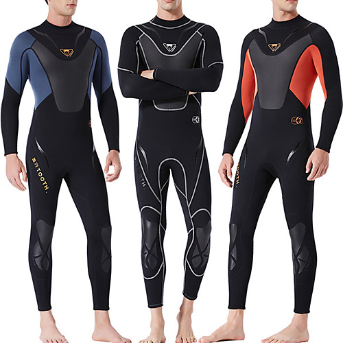 

Dive&Sail Men's Full Wetsuit 3mm SCR Neoprene Diving Suit Anatomic Design Long Sleeve Back Zip Patchwork Autumn / Fall Spring Summer / Winter / High Elasticity