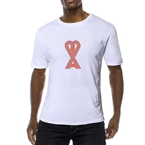 

Men's Daily Sports Business / Basic T-shirt - Solid Colored Black & White, Print Yellow