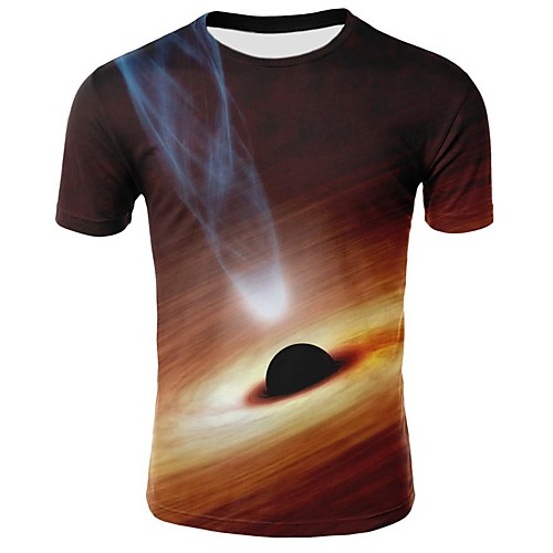 

Men's Daily Going out Basic / Street chic T-shirt - Geometric Print Yellow