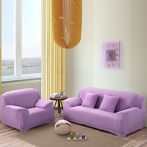 

Simple Style Plain Color Elastic Fabric Sofa Cover Single Three Person Combination Sofa Cover Can Stretch
