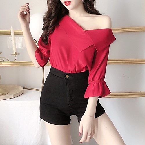 

Women's Daily T-shirt - Solid Colored Red