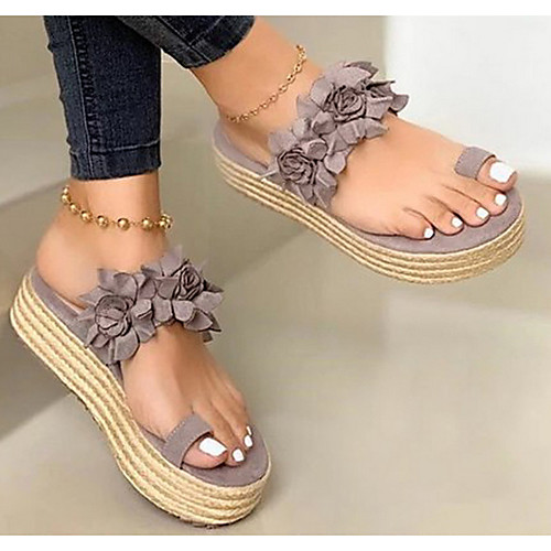 

Women's Sandals Wedge Heel Open Toe Canvas Summer Red / Green / Black