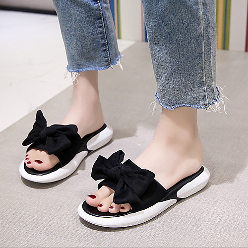 

Women's Slippers & Flip-Flops Flat Heel Round Toe PU Spring & Summer Yellow / Pink / Black