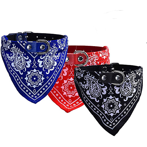 

Cat Dog Collar Bandana Fashion Flower Fabric Purple Red Pink