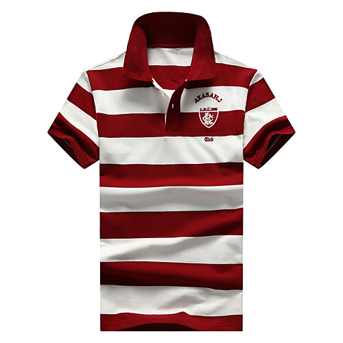 

Men's Daily Basic Polo - Striped Red