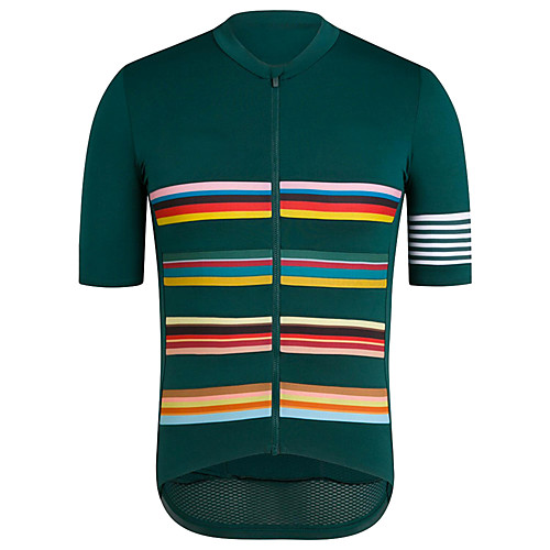 

21Grams Men's Short Sleeve Cycling Jersey Green / Yellow Bike Jersey Top Mountain Bike MTB Road Bike Cycling UV Resistant Breathable Quick Dry Sports Clothing Apparel / Stretchy