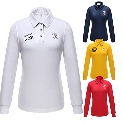 

Women's Golf Outdoor Exercise Polos Shirt T Shirt Solid Colored Windproof Fast Dry Breathability Autumn / Fall Winter Sports & Outdoor Athleisure / High Elasticity