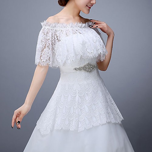 

Half Sleeve Collars Lace Wedding Shawl & Wrap With Lace