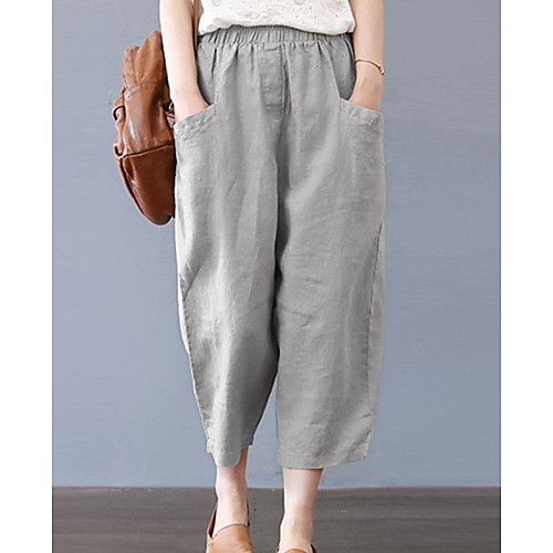 

Women's Basic Chinos Pants - Solid Colored Black Gray M L XL