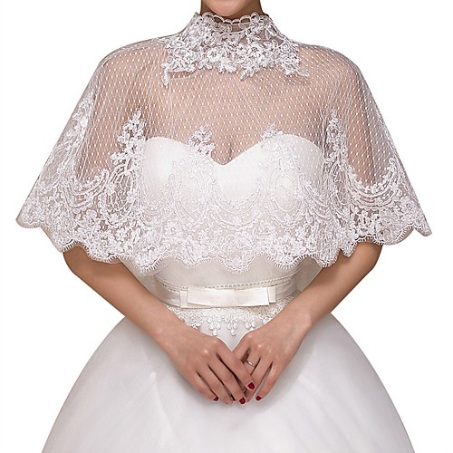 

Half Sleeve Basic Lace Wedding Shawl & Wrap With Lace