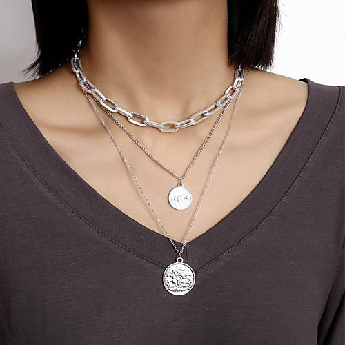 

Women's Pendant Necklace Necklace Layered Necklace Stacking Stackable Lucky Simple Classic Vintage Trendy Chrome Gold Silver 62 cm Necklace Jewelry 1pc For Party Evening Prom Street Birthday Party