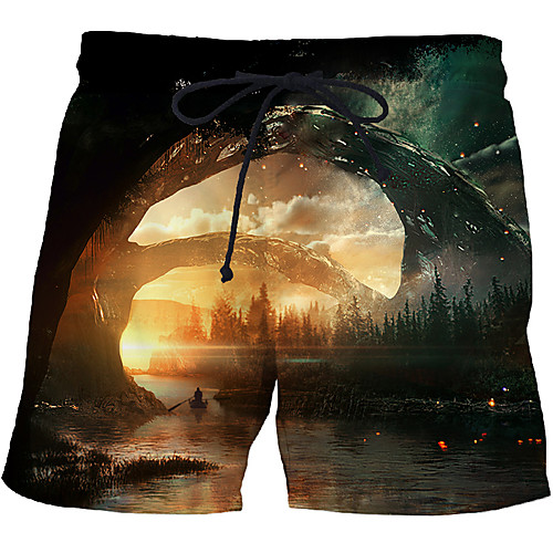 

Men's Sporty / Exaggerated Sweatpants / Shorts Pants - 3D / Geometric Pattern / 3D Print Print Rainbow US32 / UK32 / EU40 US34 / UK34 / EU42 US36 / UK36 / EU44