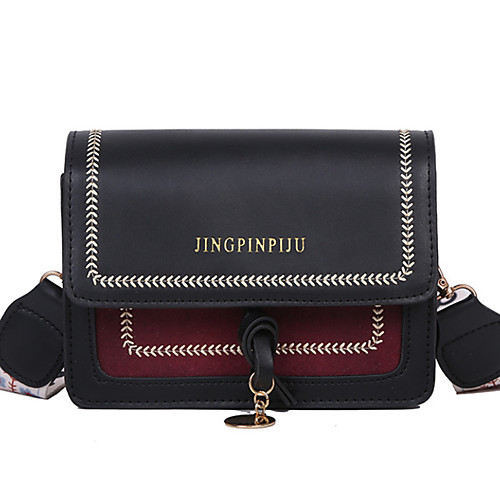 

Women's Polyester / PU Crossbody Bag Color Block Wine / Khaki / Brown