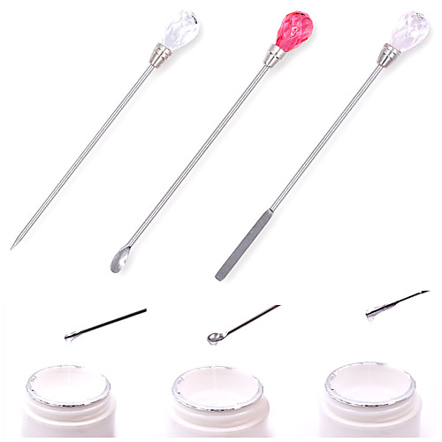 

3 pcs Metal Alloy Acrylic Multi-Design Universal Sweet Fashion Daily Nail DIY Tools Nail Painting Tools for