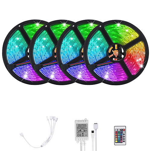 

LOENDE 4x5M Flexible LED Light Strips Light Sets RGB Tiktok Lights 1200 LEDs SMD5050 10mm 1 set Christmas / New Year's Cuttable / Party / Decorative 12 V