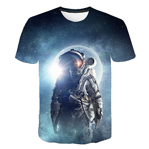 

Men's Daily Basic / Street chic T-shirt - Geometric / 3D Print Blue