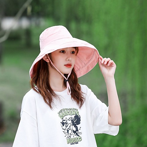 

Fishing Hat Fisherman Hat Hiking Hat Hat Wide Brim 1 PCS Portable Sunscreen UV Resistant Breathable Solid Color Cotton Autumn / Fall Spring Summer for Women's Camping / Hiking Hunting Fishing Yellow