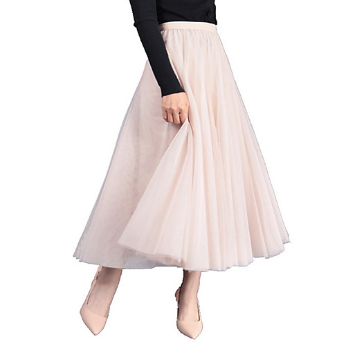 

Women's Swing Skirts - Solid Colored Blushing Pink Dusty Rose Khaki One-Size