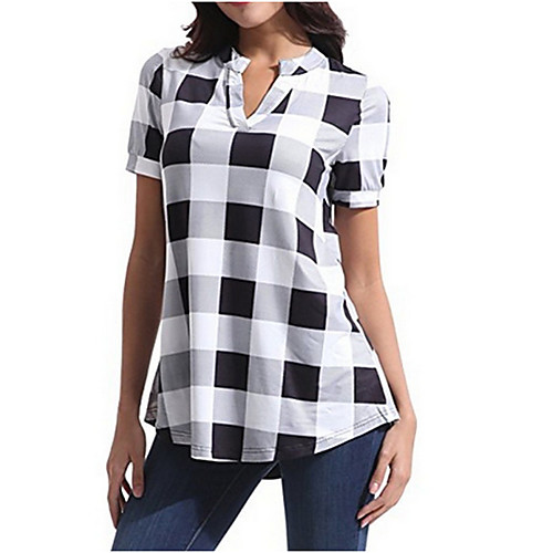 

Women's Daily T-shirt - Plaid Fuchsia