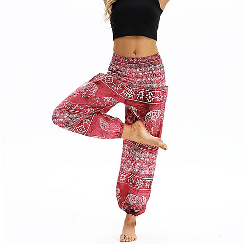 

Women's Sporty Sweatpants Pants - Print Red Blue One-Size